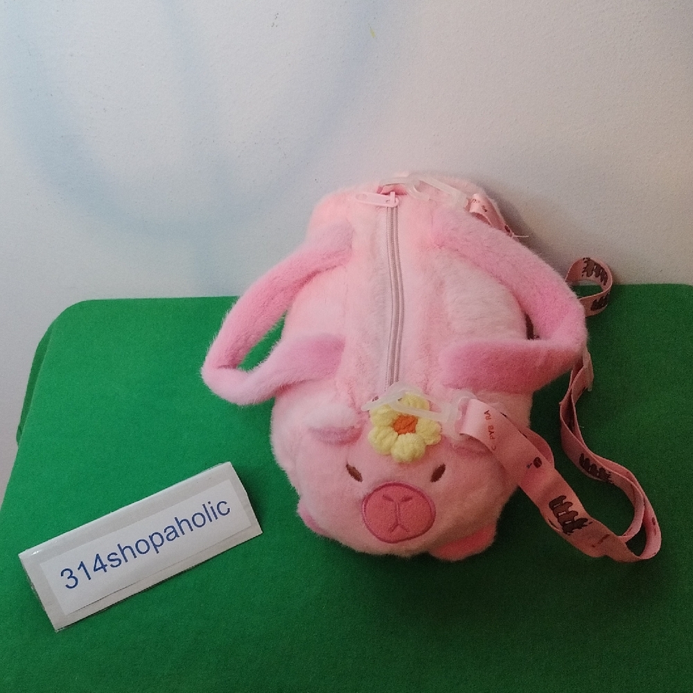 Pink Plush Purse With Removable Strap
